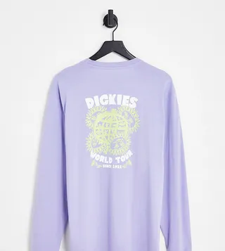 Dickies Globe long sleeve T-shirt in purple Exclusive to ASOS