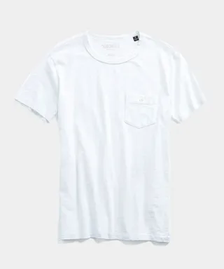 Made in L.A. Homespun Slub Pocket T-Shirt in White
