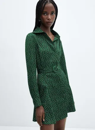 Belted Button Down Dress