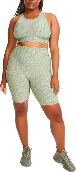 Maximize Scrunched Womens High Rise Workout Bike Shorts