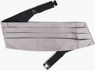 Pleated silk-satin cummerbund