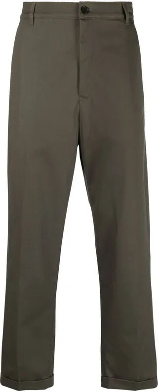 Mid-Rise Straight-Leg Trousers