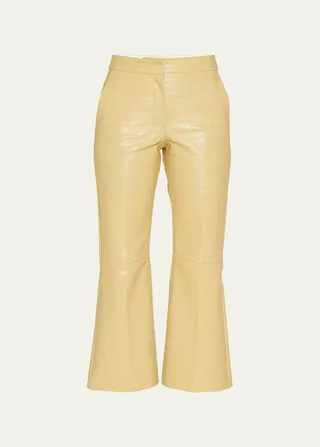 Leather Cropped Fitted Pants