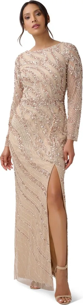 Beaded Column Gown