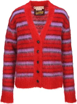 Marni V-Neck Striped Cardigan
