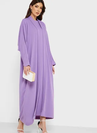 Puff Sleeve Mesh Detail Abaya