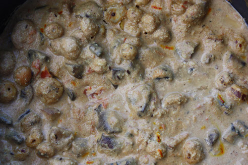 Rezept für königliche Pilze in reichhaltiger Cashew-Soße