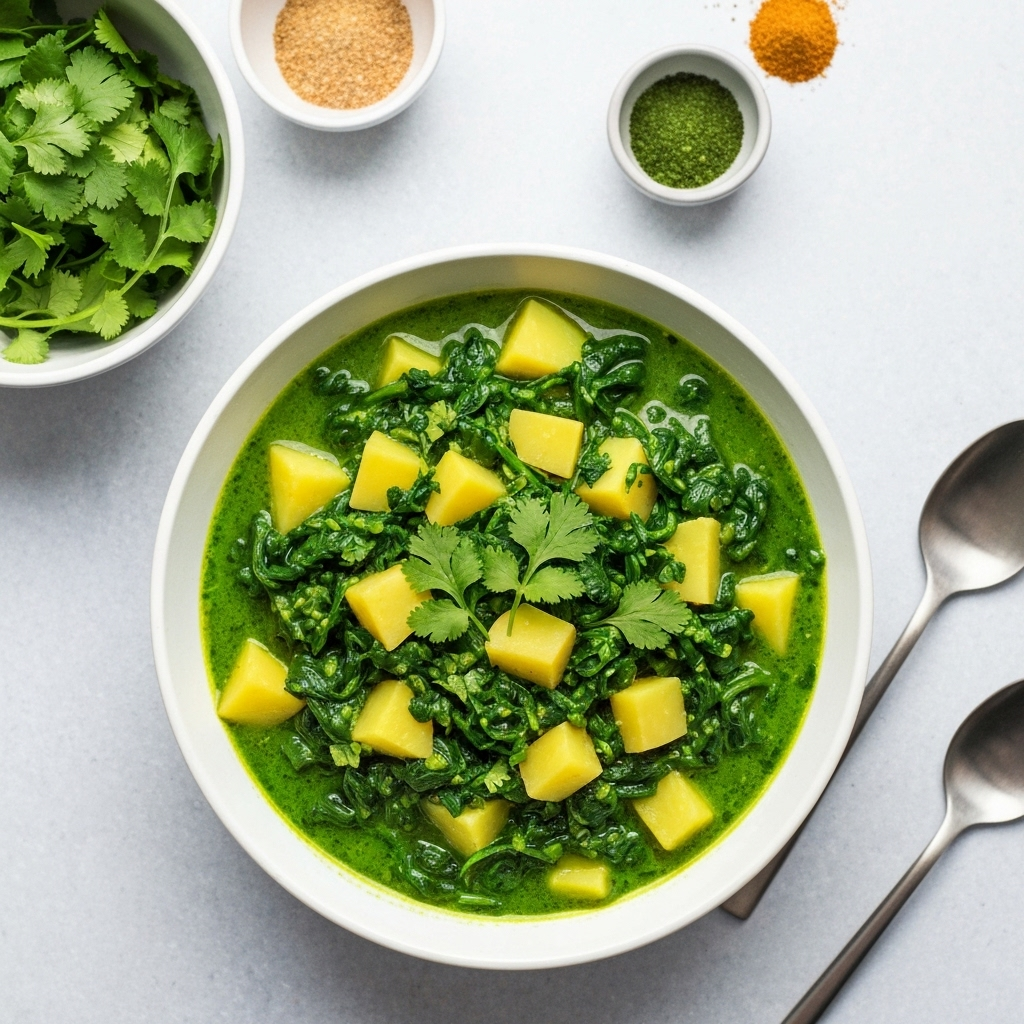 Cooling Spinach and Potato Curry