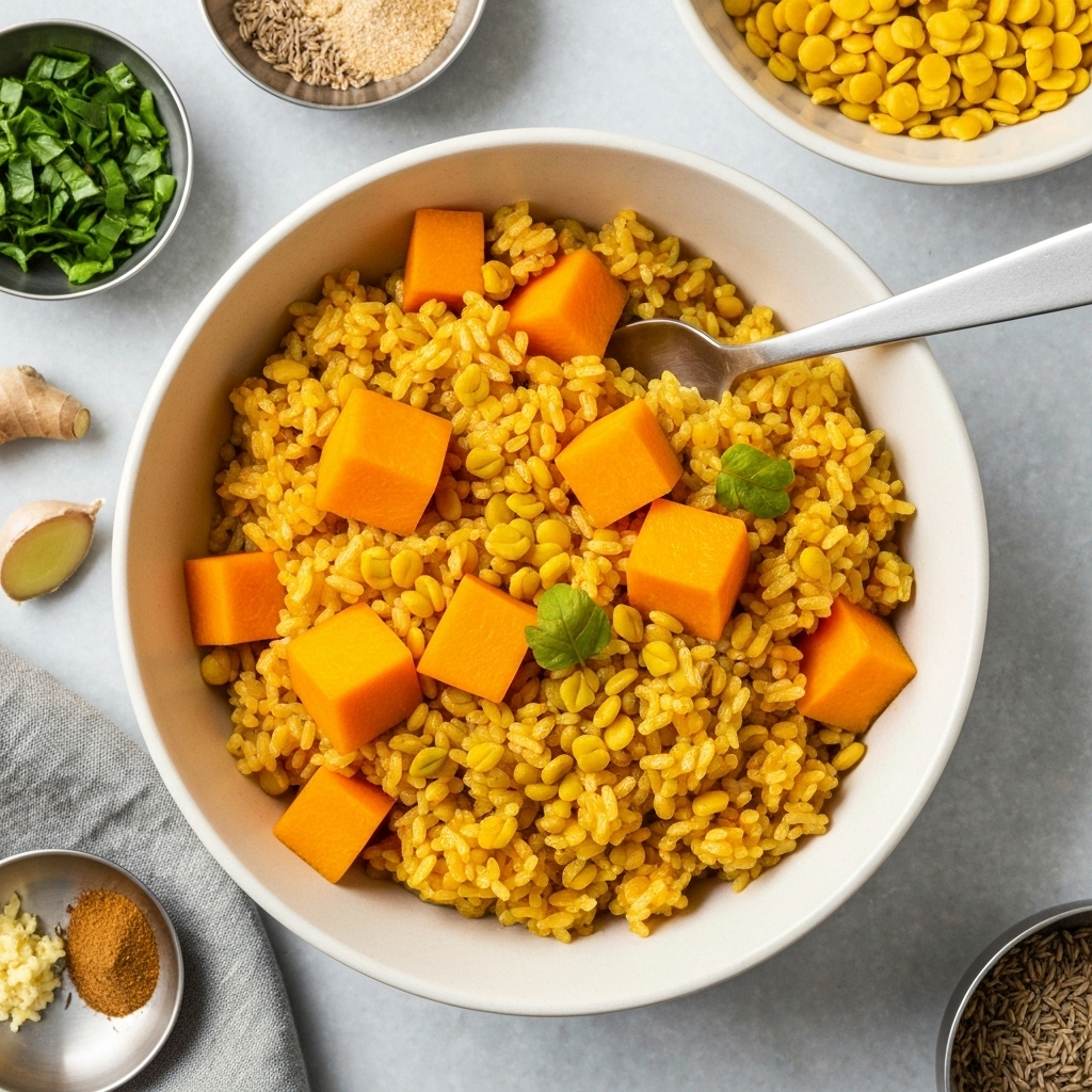 Pumpkin and Fenugreek Khichdi