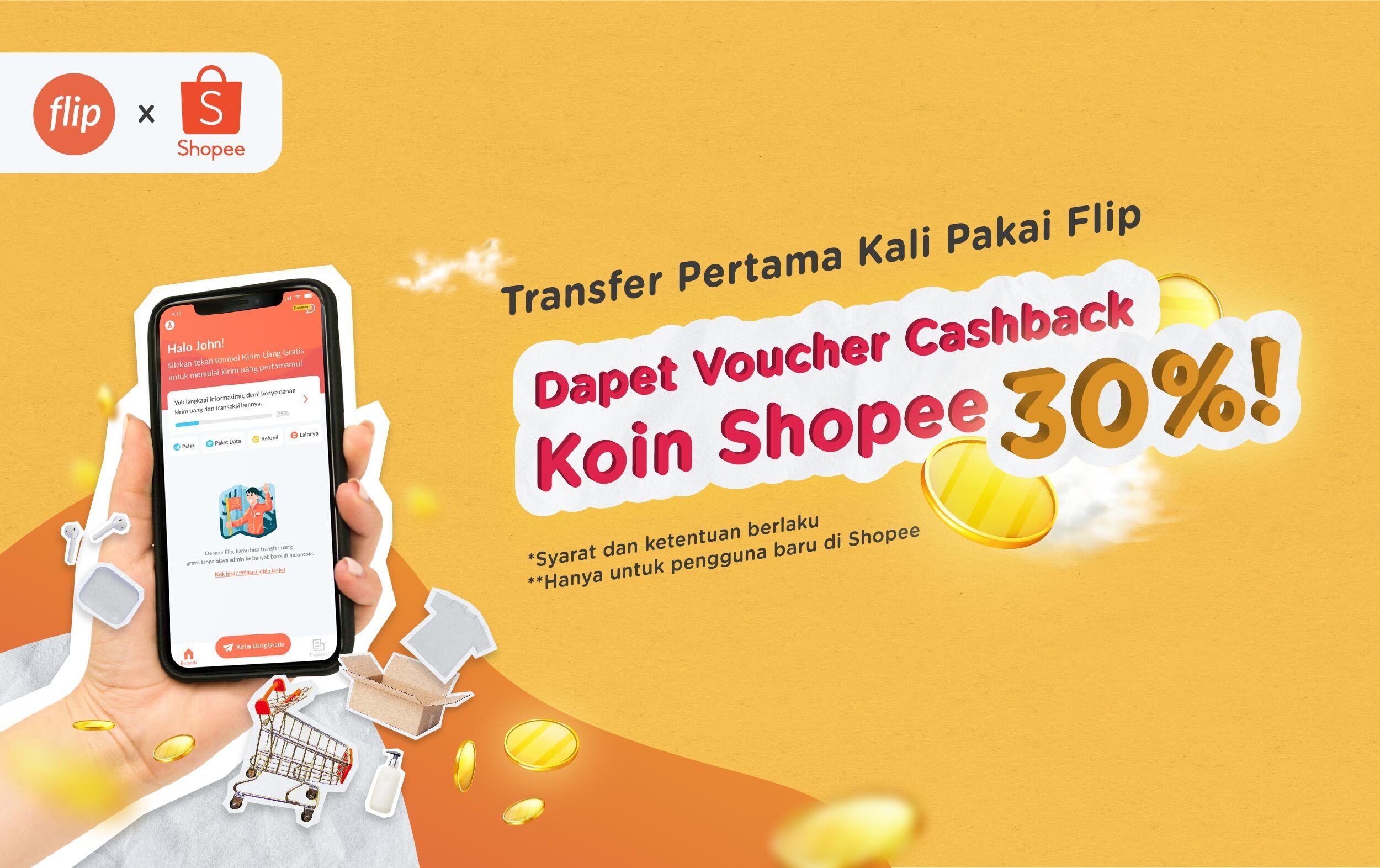 Promo Pengguna Baru: Voucher Cashback 30% Koin Shopee!
