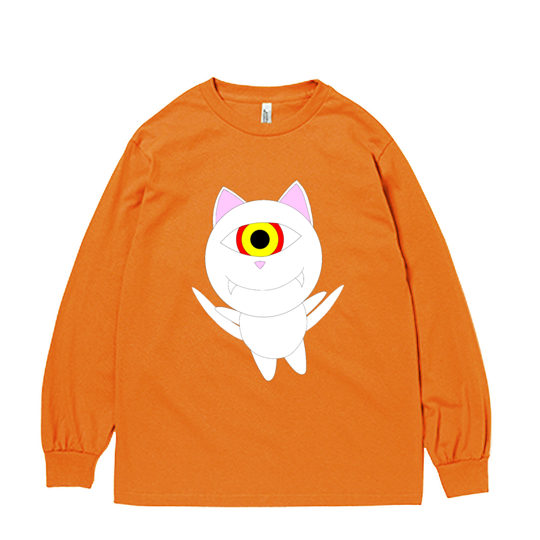 妖怪猫イチメ ヘビーウェイトコットン長袖Tシャツ 6.0oz