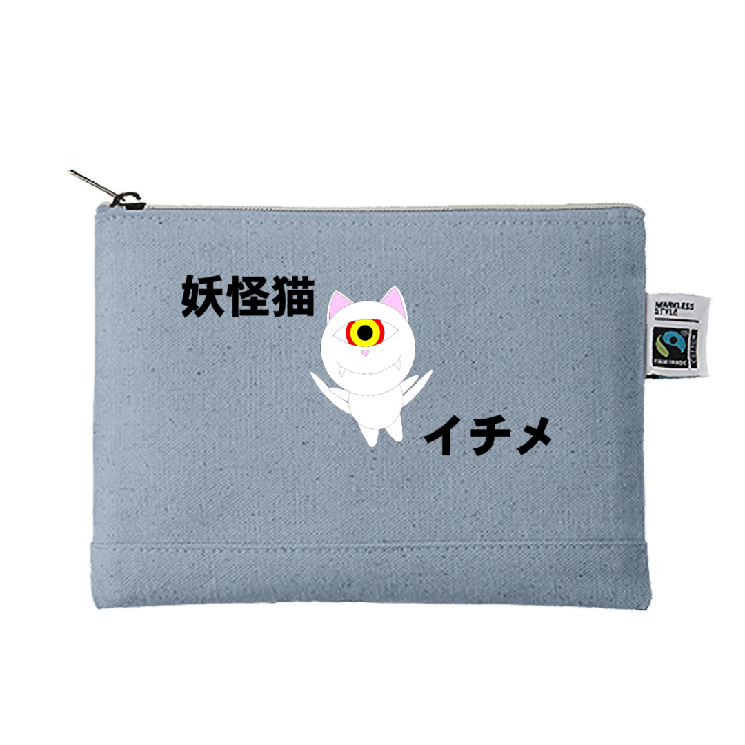 妖怪猫イチメ キャンバスフラットポーチ