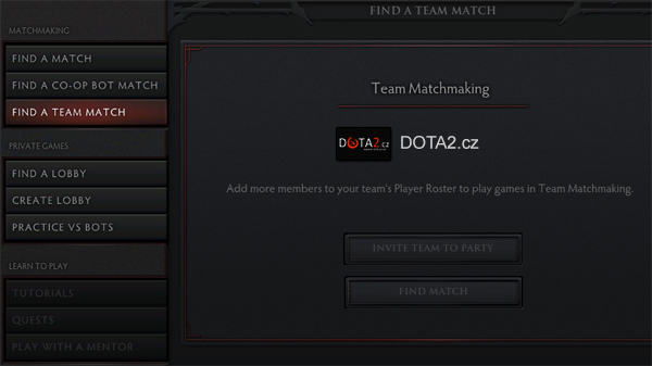 Team Matchmaking v novém patchi - 7.2.