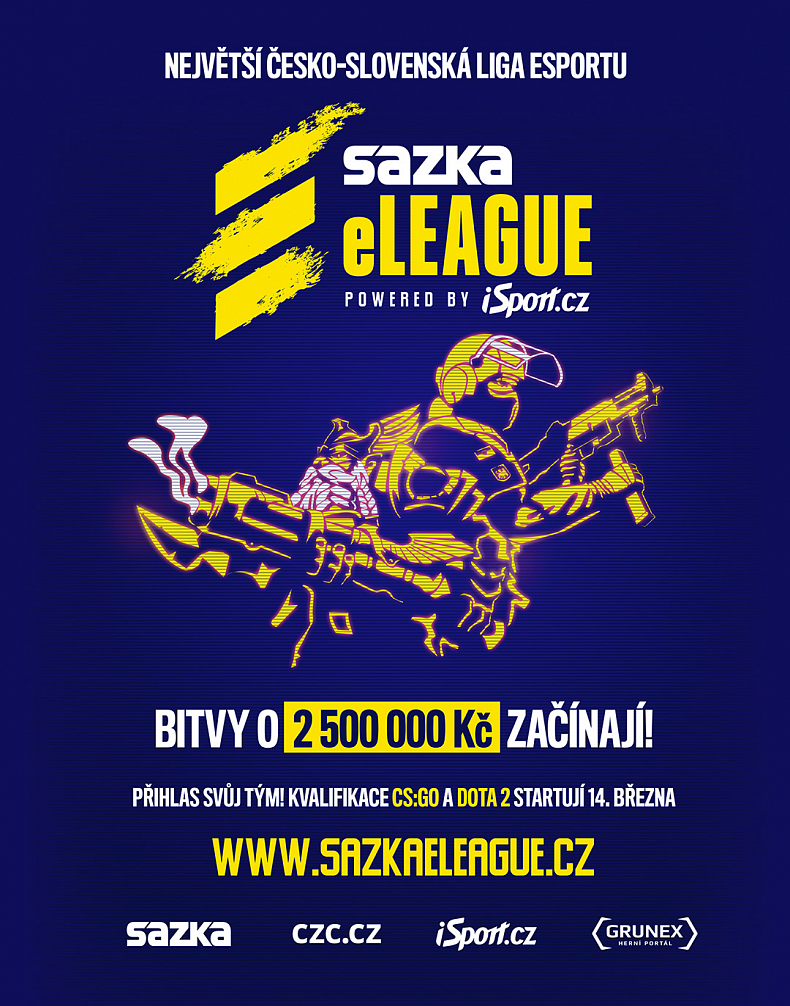 Hraj Dota 2 nebo CS:GO a staň se milionářem v Sazka eLEAGUE