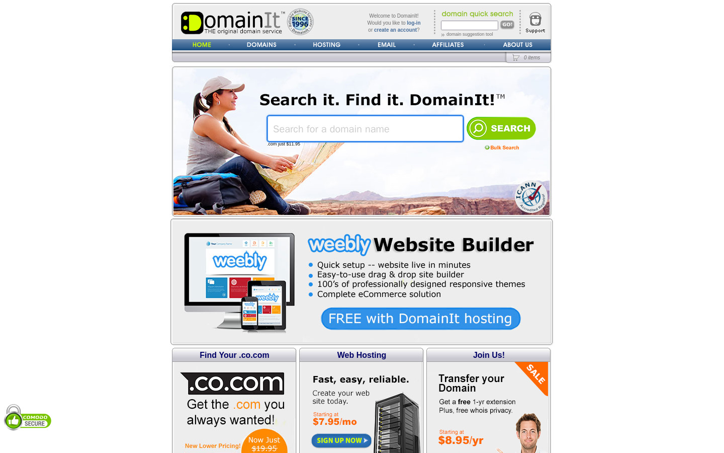 screenshot domainit.com