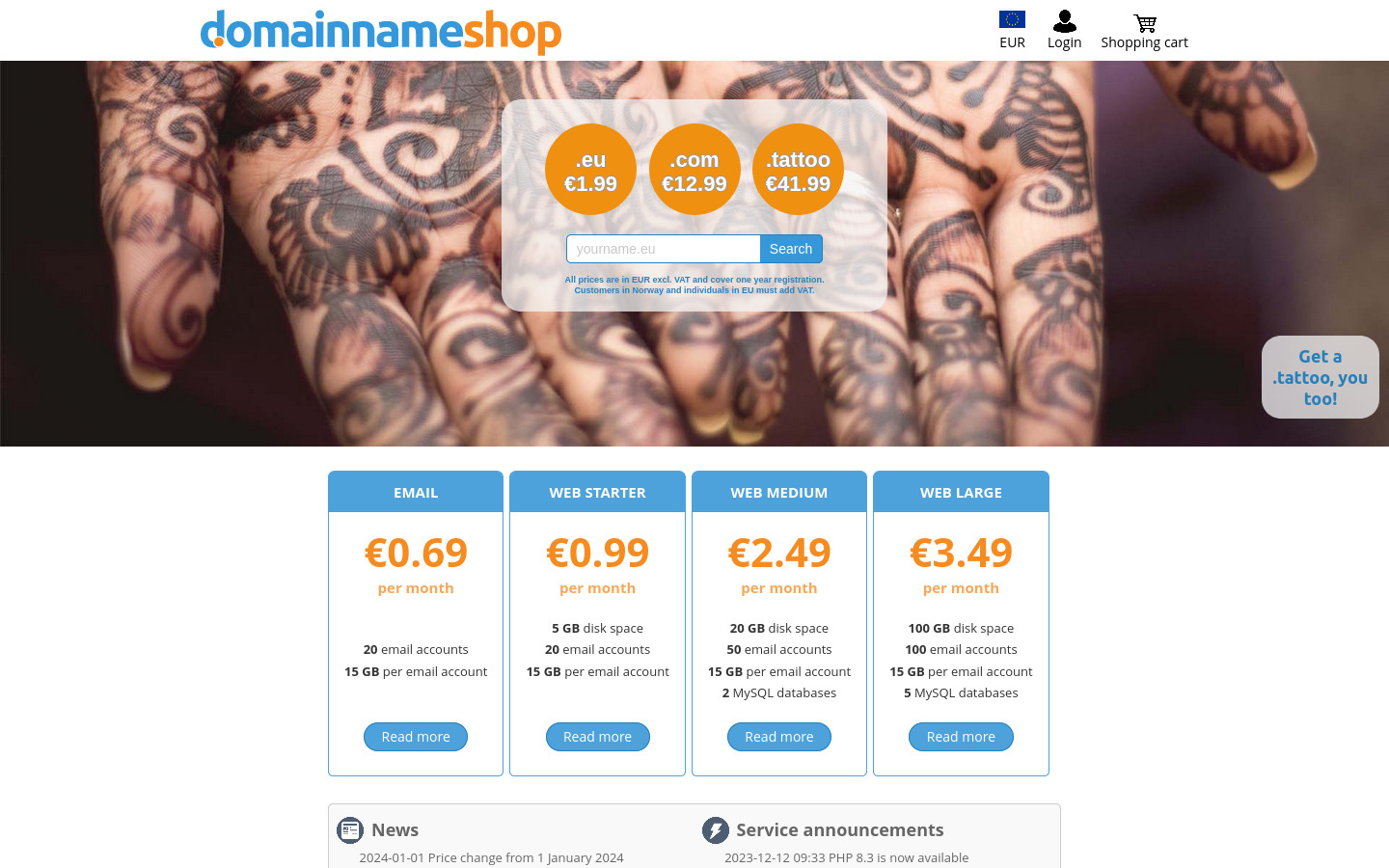 screenshot domainname.shop