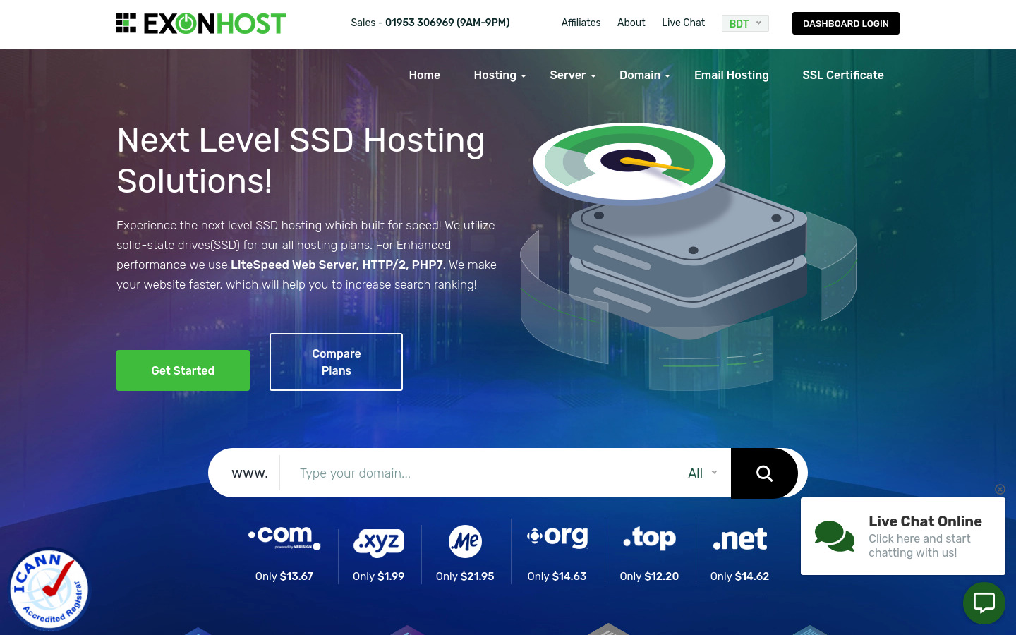 screenshot exonhost.com