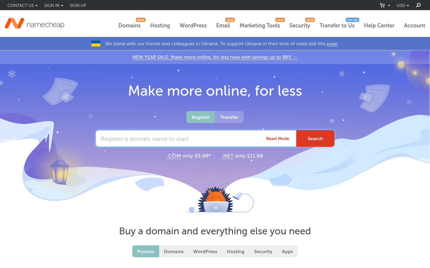 screenshot namecheap.com