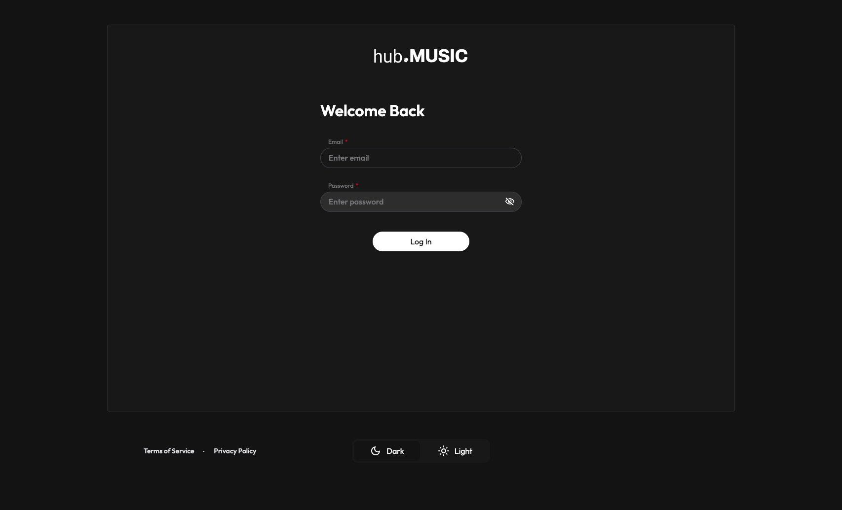 MusicHub 로그인 화면