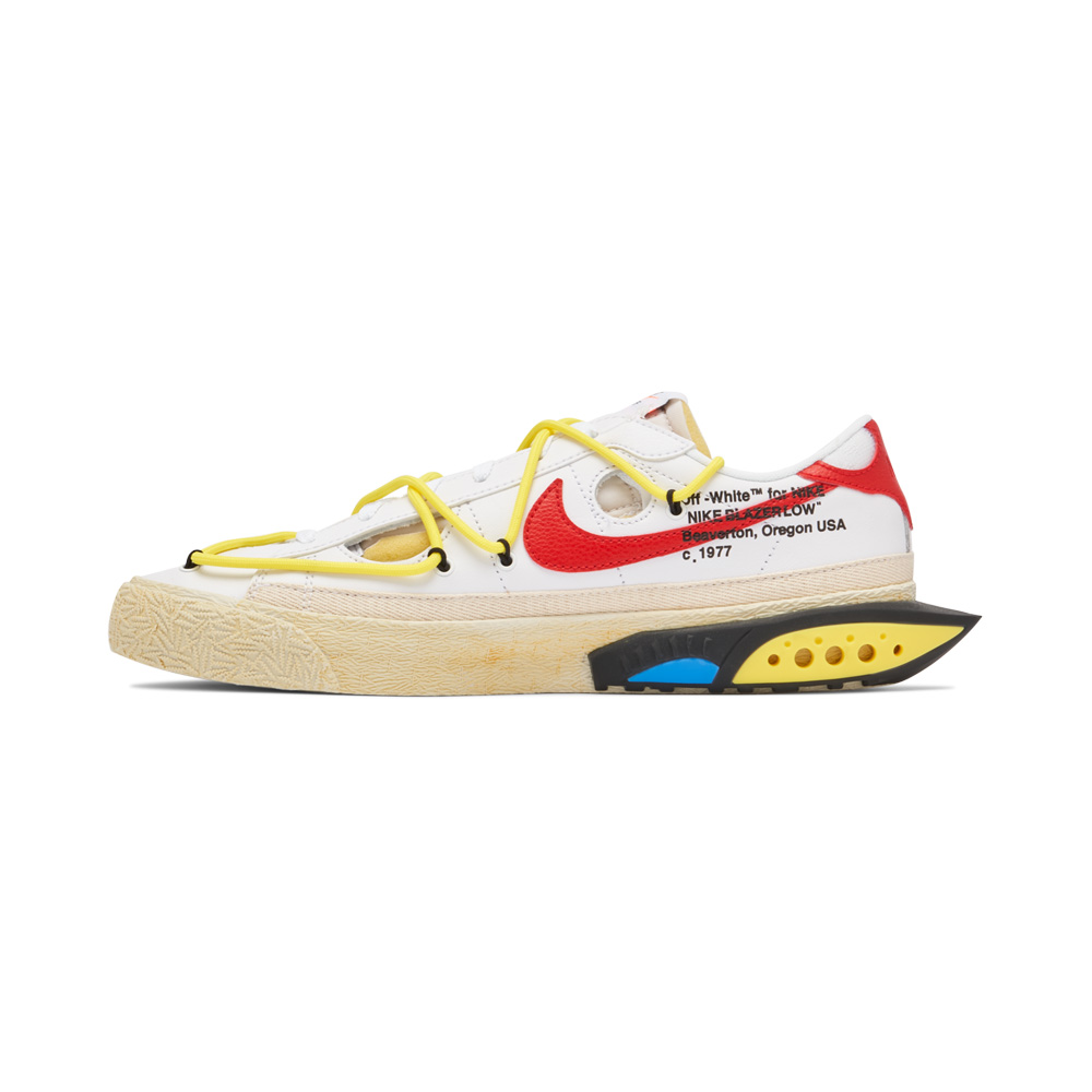 Off-white X Nike Blazer Low White University Red Dh7863-100