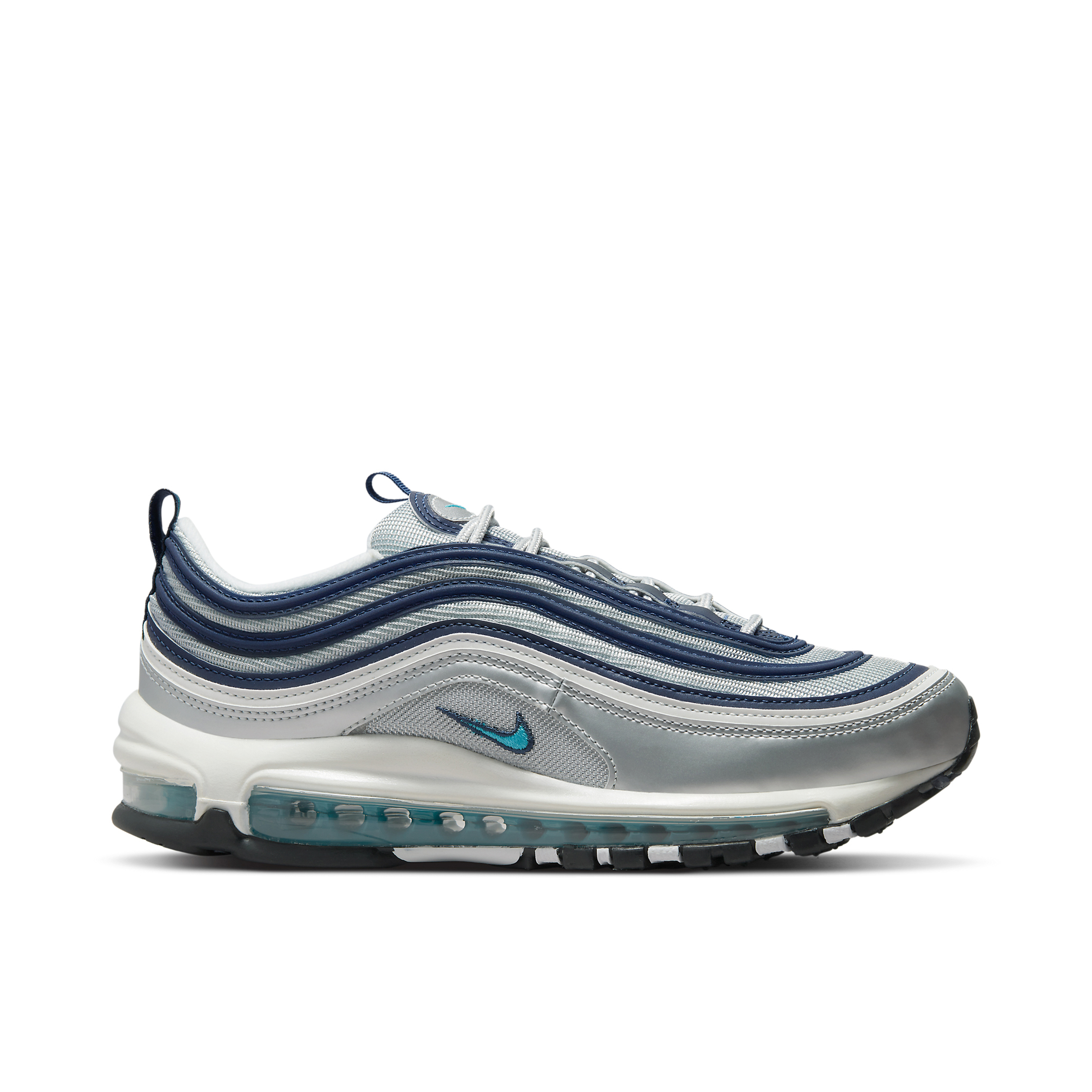 Nike Air Max 97 Metallic Silver Chlorine Blue Womens