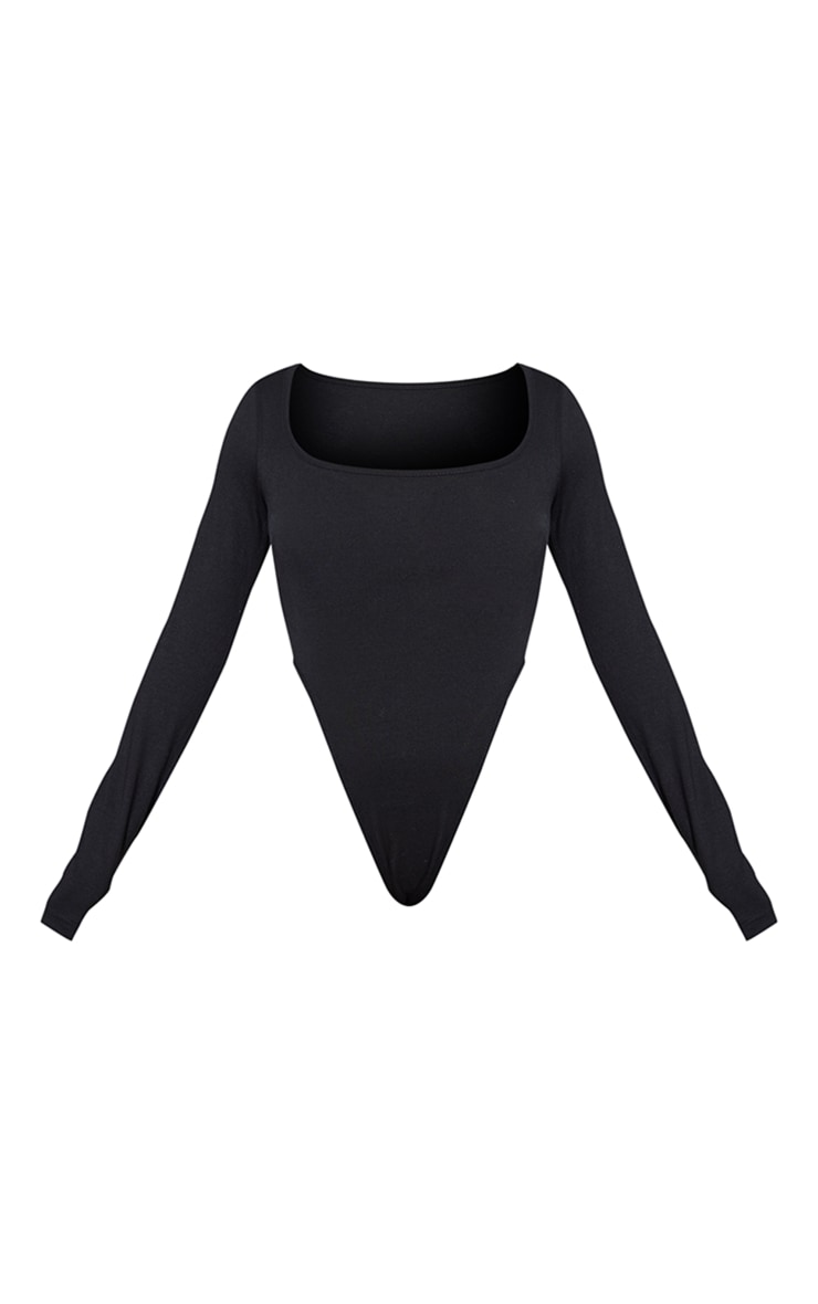 Black High Neck Long Sleeve Bodysuit with Cut-Out Detail