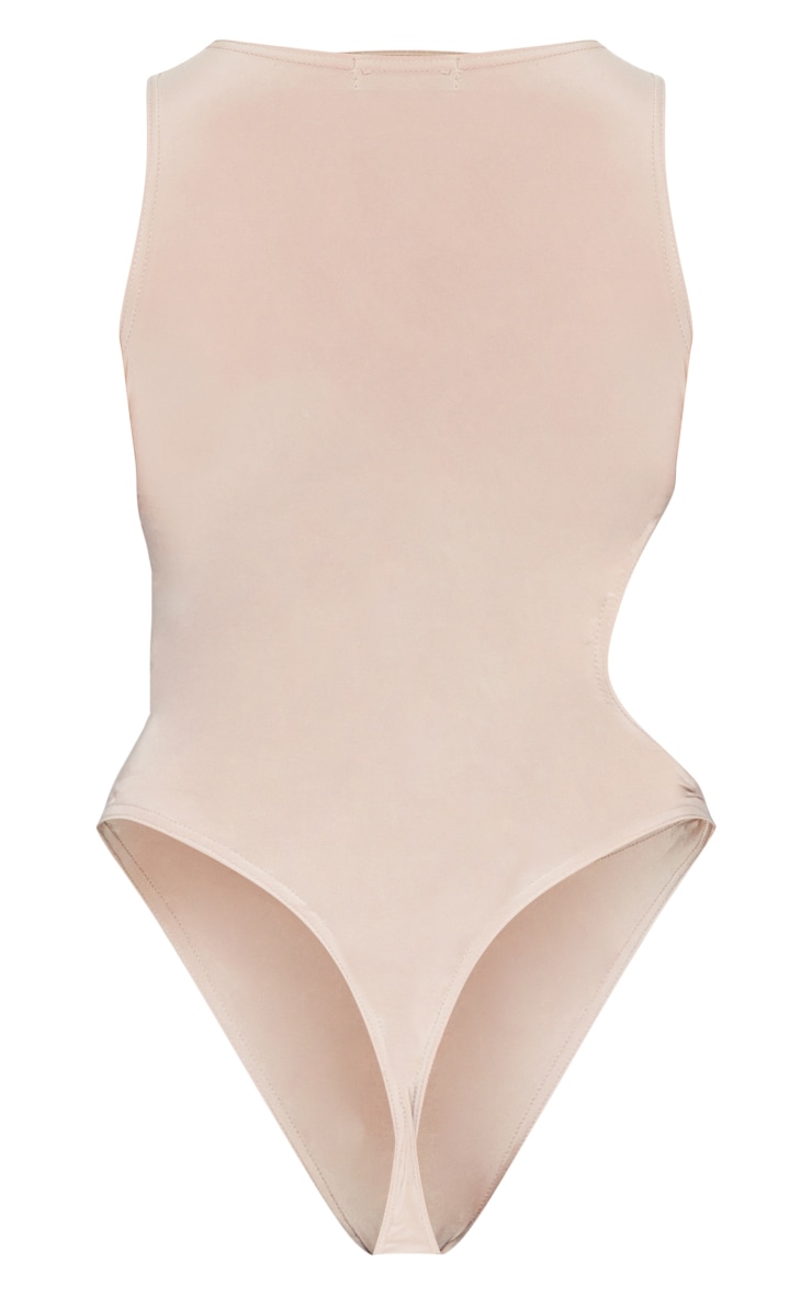 Stone Cut-Out Slinky Bodysuit with Side Tie