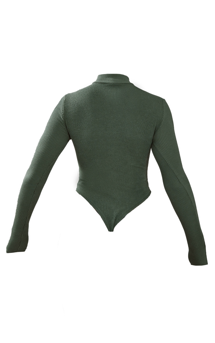 Mint Green Crinkle Rib Zip-Up Bodysuit