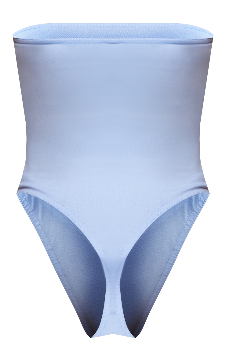 Light Blue Cotton Strapless Bodysuit