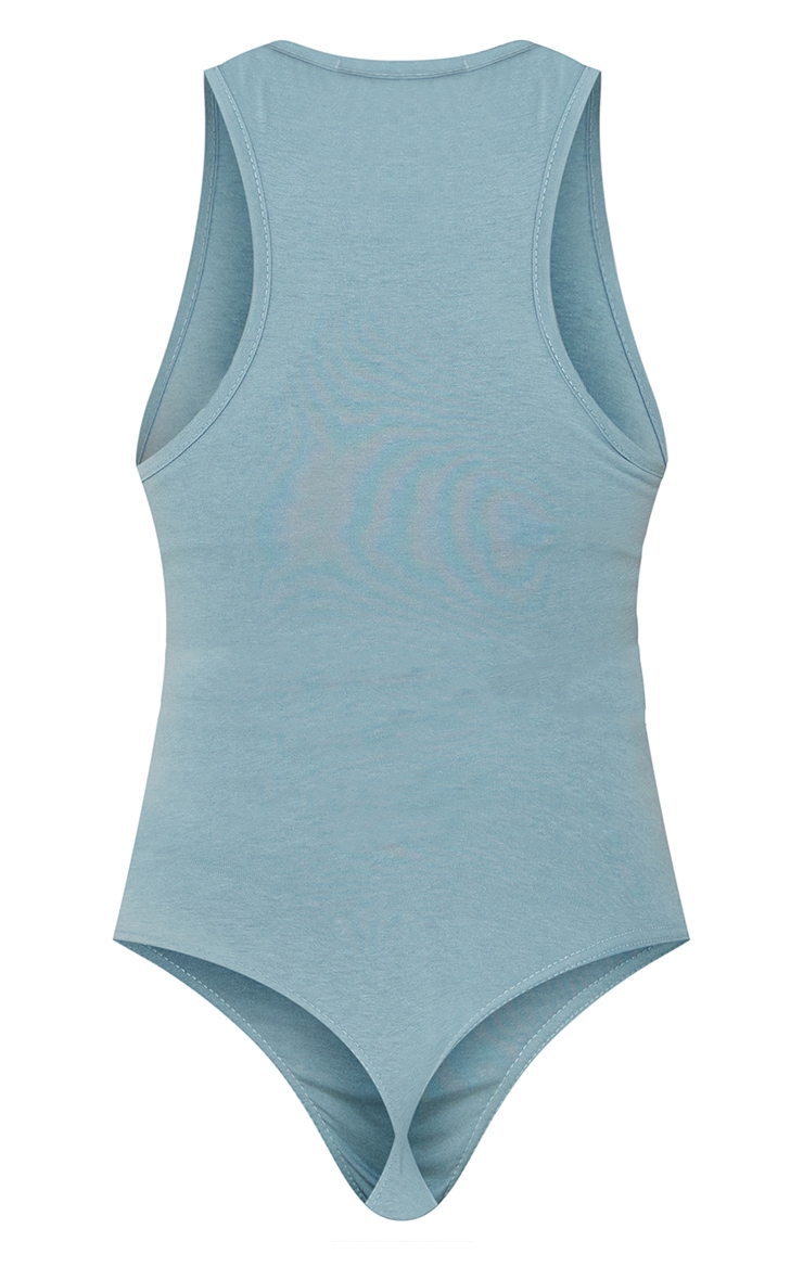 Teal Racer Bodysuit with Washed Finish