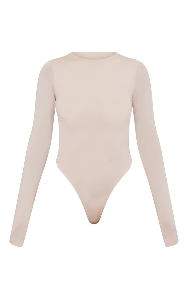 Basic Cream Slinky Long Sleeve Bodysuit