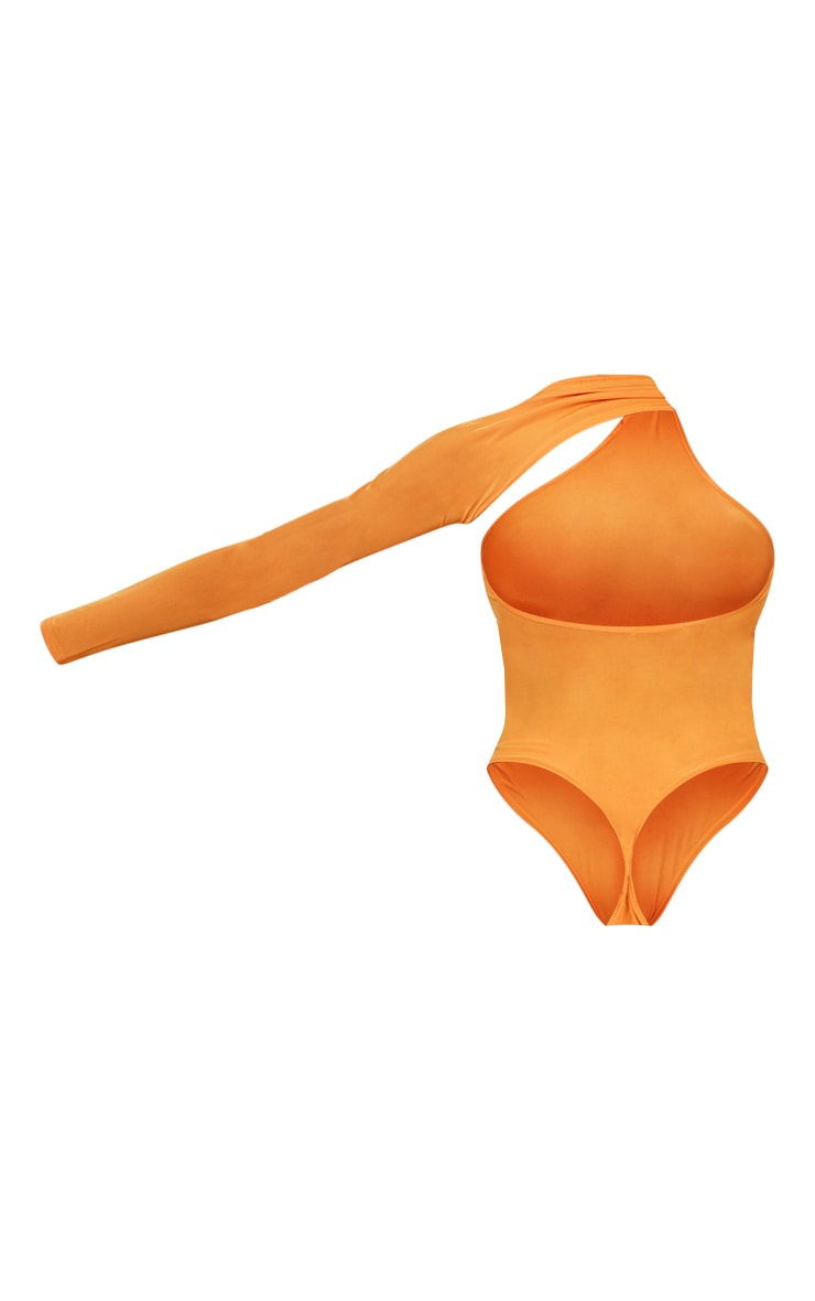 Orange Asymmetric One Shoulder Bodysuit