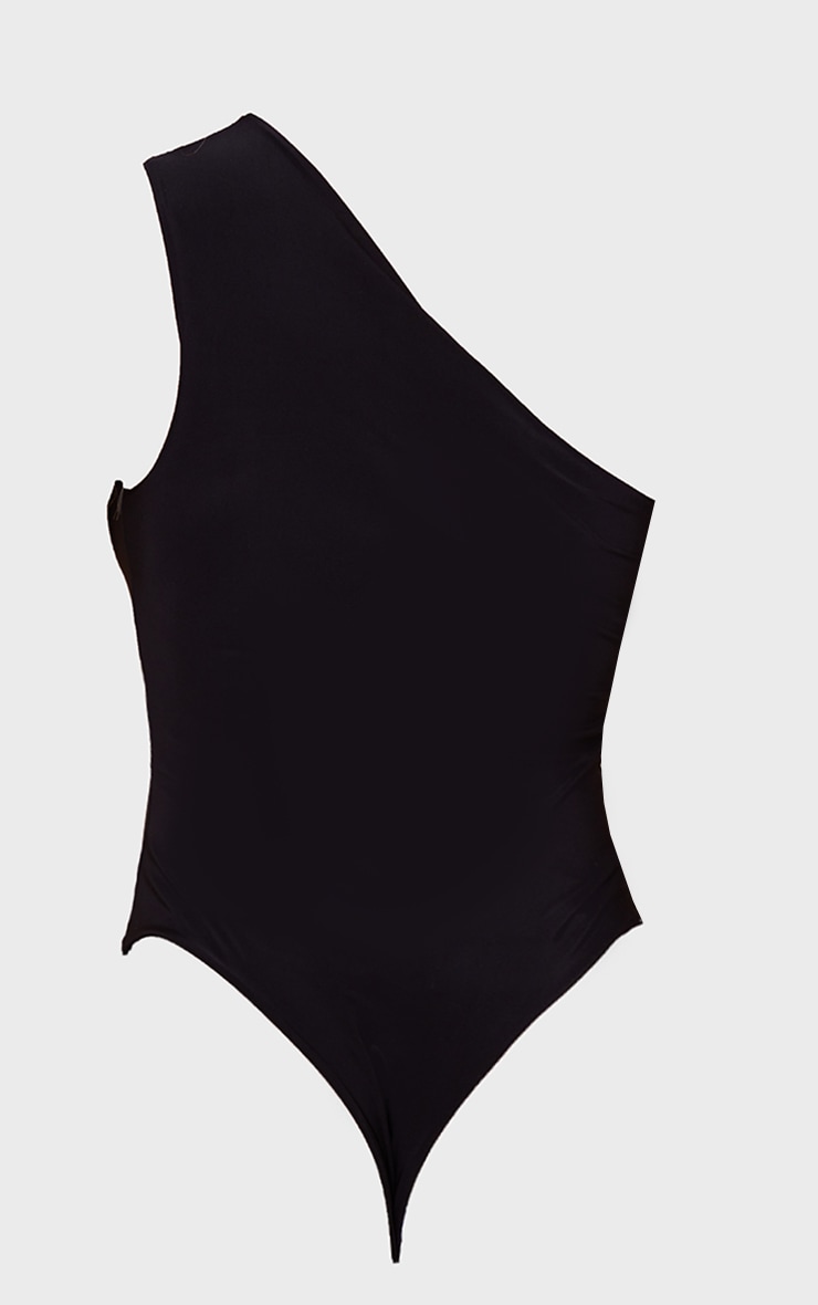 Black Slinky Asymetric Cut Out Detail Bodysuit