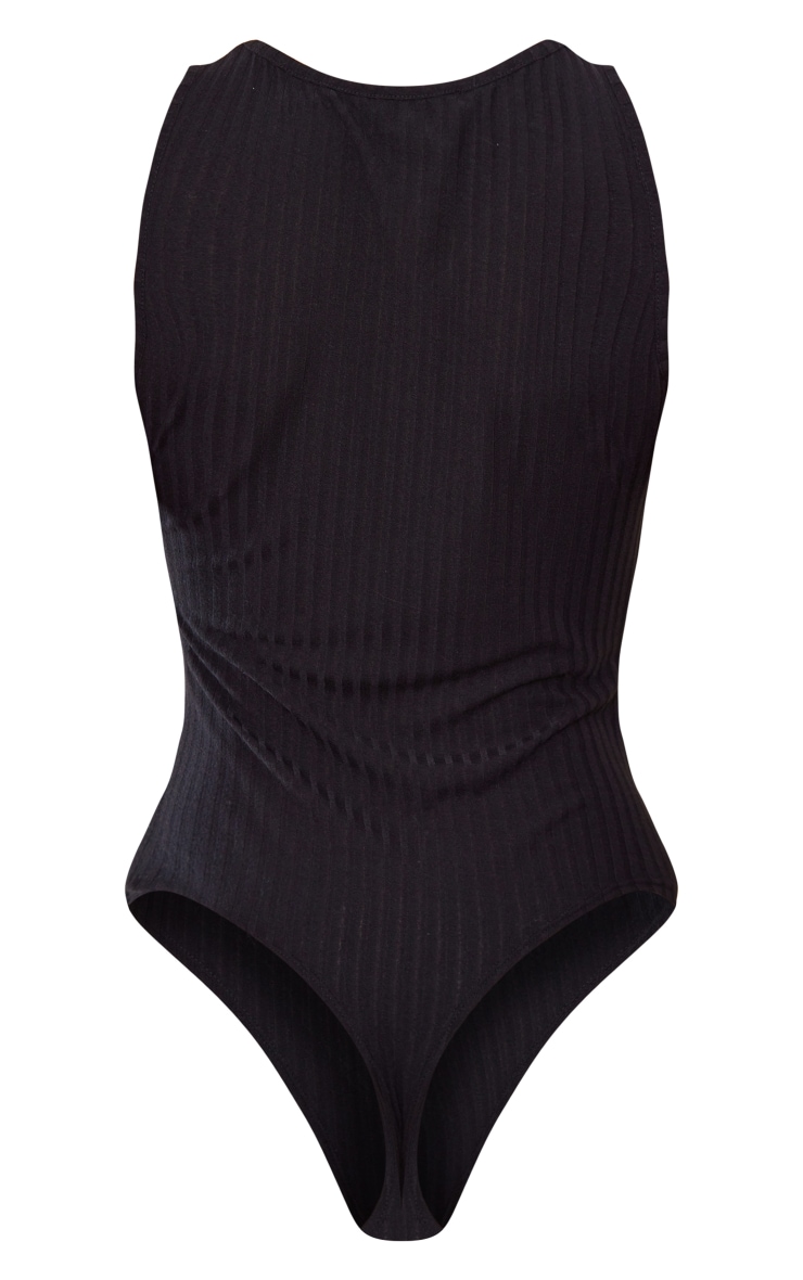 Tall Black Rib Sleeveless Bodysuit