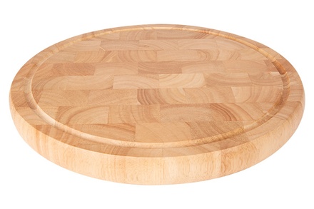 snijplank met groef d33xh3cm rond rubber hout