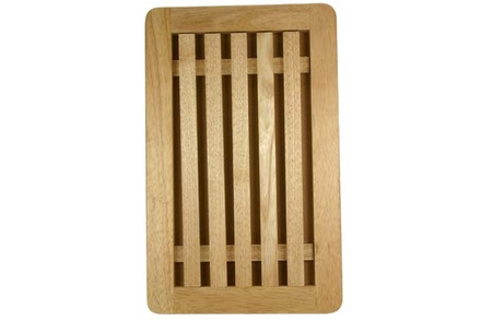 broodsnijplank met opvangbakje 38,5x24,2 x2cm rubberwood