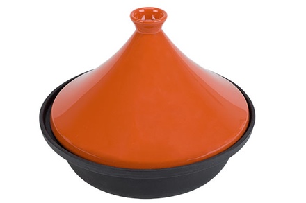 tajine zwart-oranje d30cm inductie 