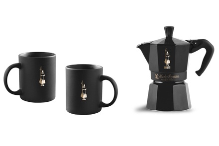 set moka 6t zwart +  2 mug zwart 