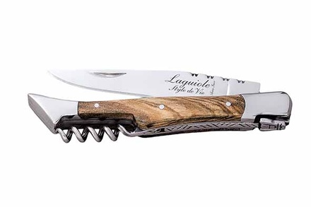 luxury line zakmes 2,5mm met kurken trekker - olijfhout