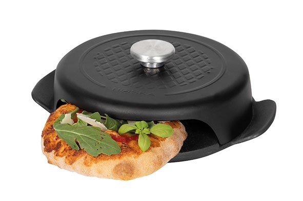 pizza baker bbq mini zwart 23x19x6cm rond gietijzer