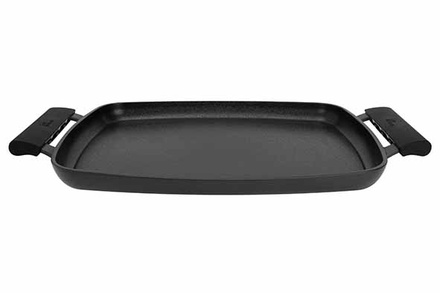 durable teppanyaki no stick zwart 48x29xh4,5cm met 2 siliconen houders