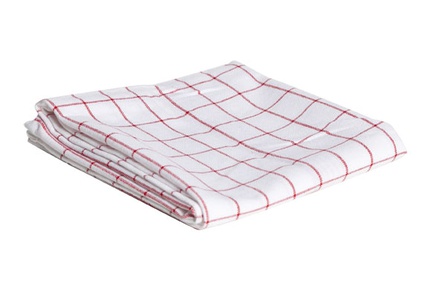 keukenhanddoek grove  ruit rood-wit 100 katoen 72x50cm-72gr/m²