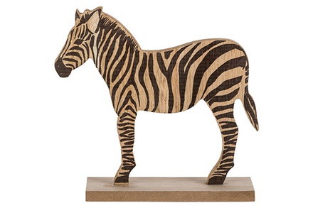 zebra natuur 14x5xh16cm hout 