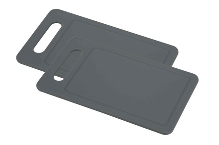 fresco snijplank set2 grijs 25x14xh,6cm rechthoek met sapgeul pp