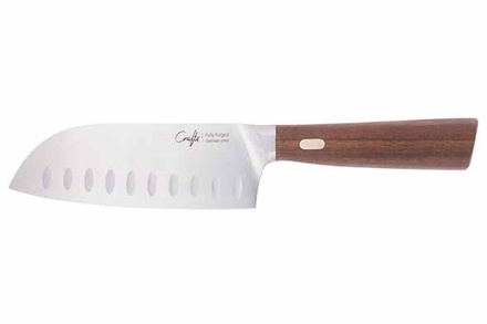COUTEAUX & CO COUTEAU SANTOKU 12,5CM MANCHE EN NOYER