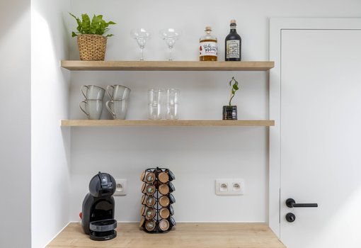 Ons huis/nieuw huis - Keuken Nele & Dries - ruime, vierdelige keuken - coffee corner