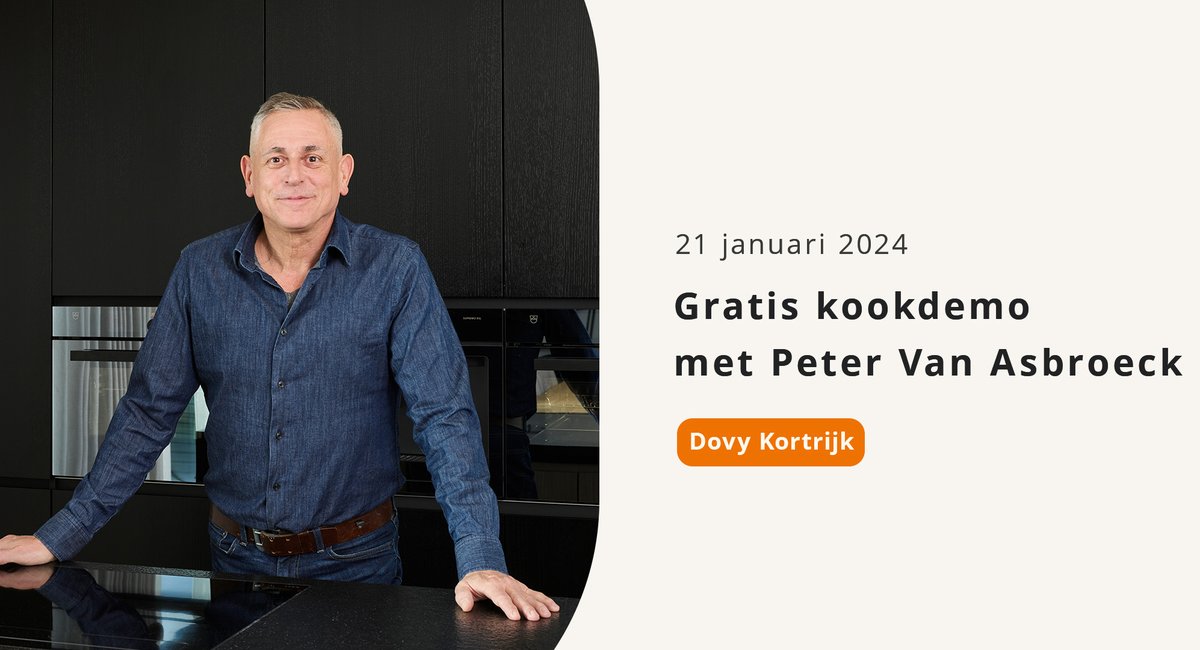 Kookdemo met Peter Van Asbroeck op 21 januari bij Dovy Kortrijk