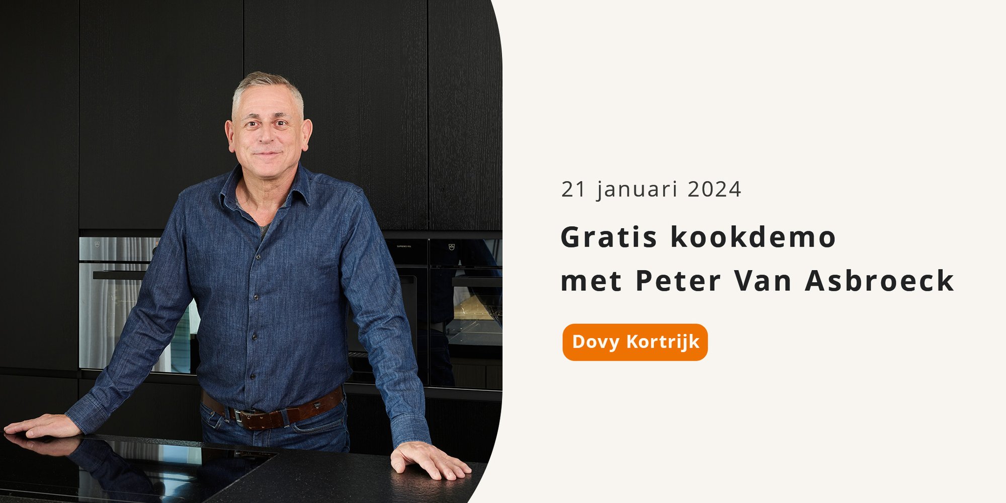 Kookdemo met Peter Van Asbroeck op 21 januari bij Dovy Kortrijk