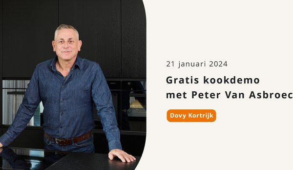 Kookdemo met Peter Van Asbroeck op 21 januari bij Dovy Kortrijk