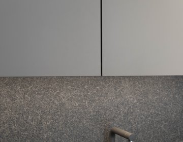 Basalt toonzaalkeuken model New York eik lak - kastdeuren in laminaat